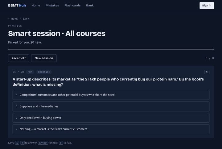 BSMT Study Hub: practice