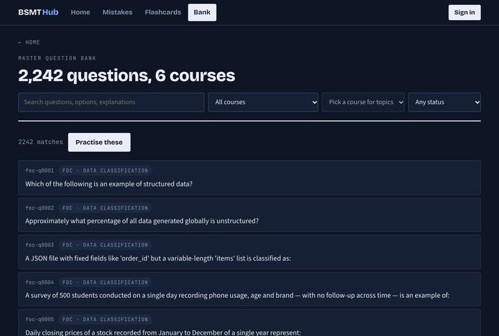 BSMT Study Hub: bank